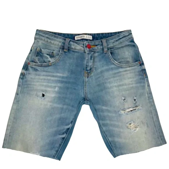 Zara Basic Premium Crafted Distressed Jean Shorts - 00 - Picture 6 of 12